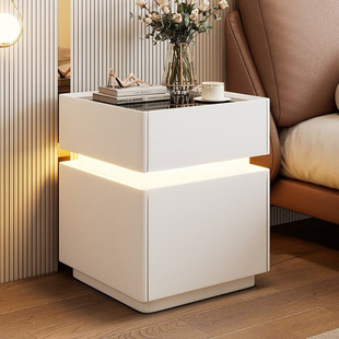 Bedroom Bedside Storage Cabinet Fingerprint Lock Italian Minimalist Smart 2025 New Small Installation-Free Bedside Cabinet Wholesale