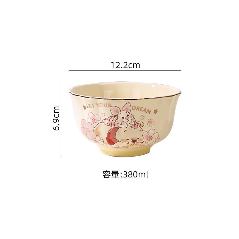 Disney Winnie the Pooh Single-Person Ceramic Household Gift Box Tableware Set Gift Bowls and Plates New Product Wholesale Disney Winnie the Pooh Single-Person Ceramic Household Gift Box Tableware Set Gift Bowls and Plates New Product Wholesale