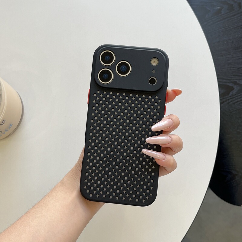 Suitable for Iphone17Promax Mesh Phone Case Apple 16Pro Silicone 15 Breathable Heat Dissipation 14 Protective Cover
