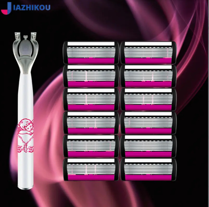 Cross-Border Dropshipping Six-Layer Manual Razor Handle Metal Six-Layer Manual Razor Six-Layer Men's Razor Foreign Trade