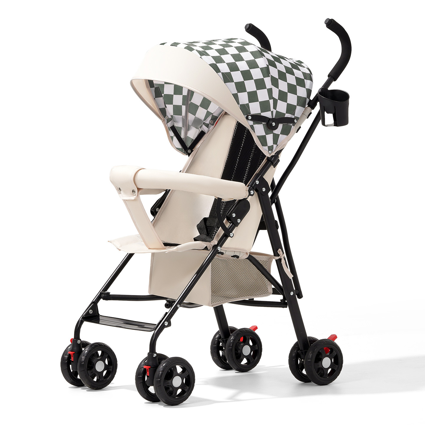 Carrinche de bebé ligero y plegable simple para sentarse y acostarse, viaje de verano para niños pequeños, carro de mano para niños pequeños