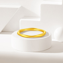 18k金莫比乌斯戒指Au750 不脱模指环 黄金实心闭口戒水贝黄金批发