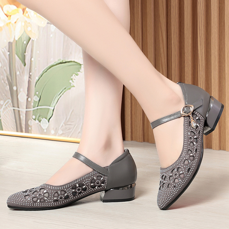 Giày lưới nữ đế bằng thoáng mát mùa hè — Màu be