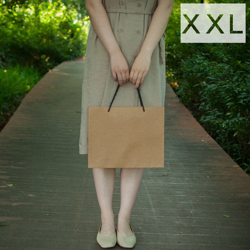 Retro simple bolsa de papel Kraft caja de regalo horizontal bolsa de papel ropa Regalo De vacaciones bolsa de regalo Portátil Bolsa de embalaje