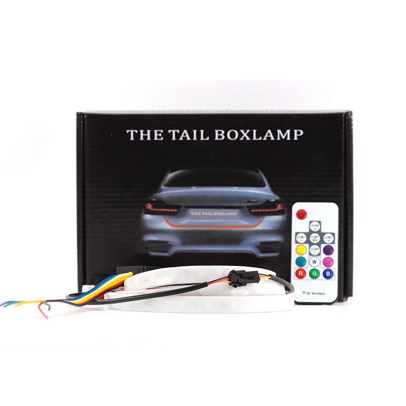 Lámpara de freno de dirección de flujo de agua, luz de flujo de cola del automóvil, luz de cola del automóvil de color fantasma, luz de caballo LED colorida