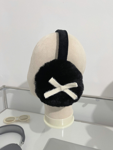 Autumn and winter new Korean style cold-proof and warm plus velvet cute bow earmuffs ins thickened foldable earmuffs ear bags