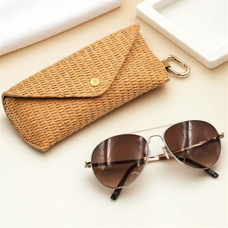 Pu Leather Imitation Woven Straw Pattern Glasses Case, Fashionable Sunglasses Storage Bag, Portable, Lightweight and Scratch-Resistant Glasses Protection Box Pu Leather Imitation Woven Straw Pattern Glasses Case, Fashionable Sunglasses Storage Bag, Portable, Lightweight and Scratch-Resistant Glasses Protection Box