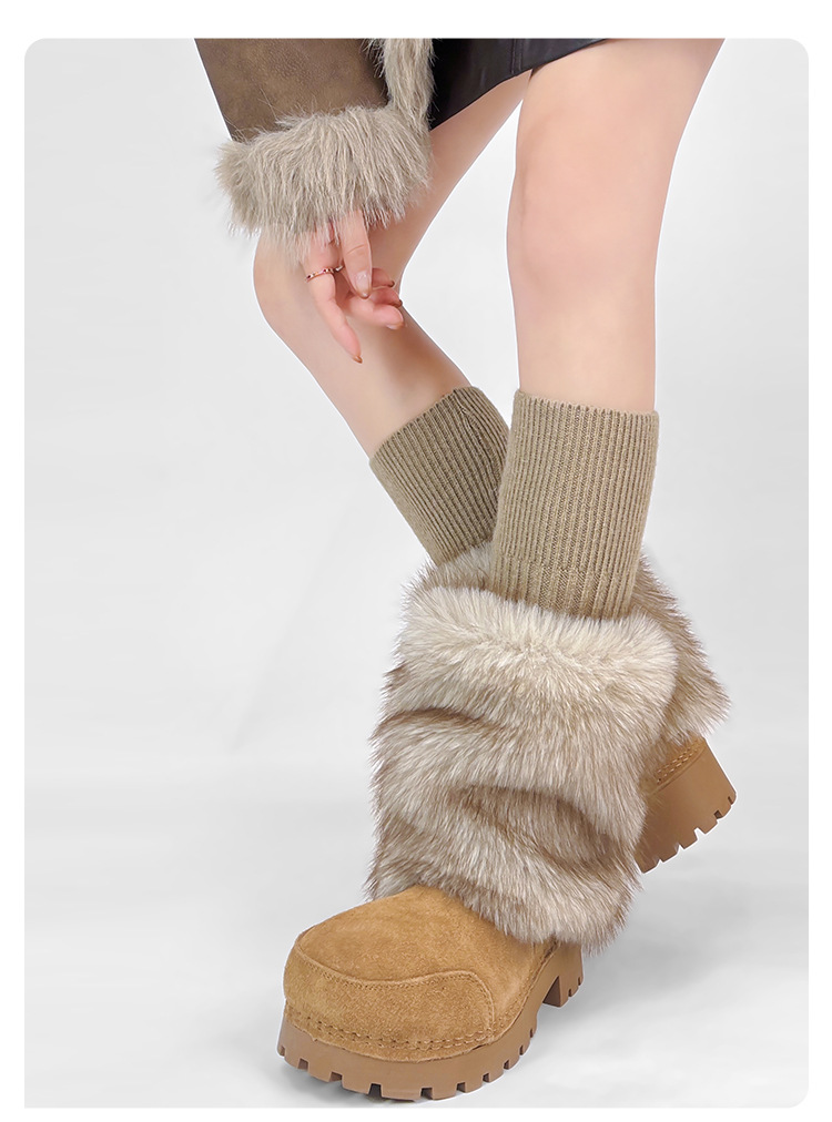 Scaldamuscoli, leggings caldi e stivali, coprigambe in peluche, ragazza sexy, stile Y2k, calzini in pile, calzini lavorati a maglia_voghion.com