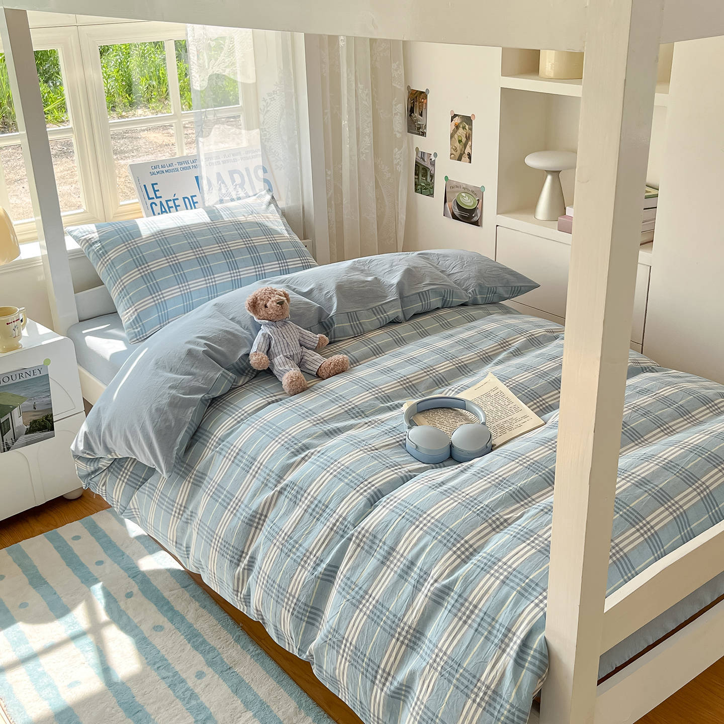 Ropa de cama de tres piezas de cama de dormitorio de algodón puro 1,5 m cama de algodón para estudiantes solteros cubierta de edredón 2025 nuevo estilo