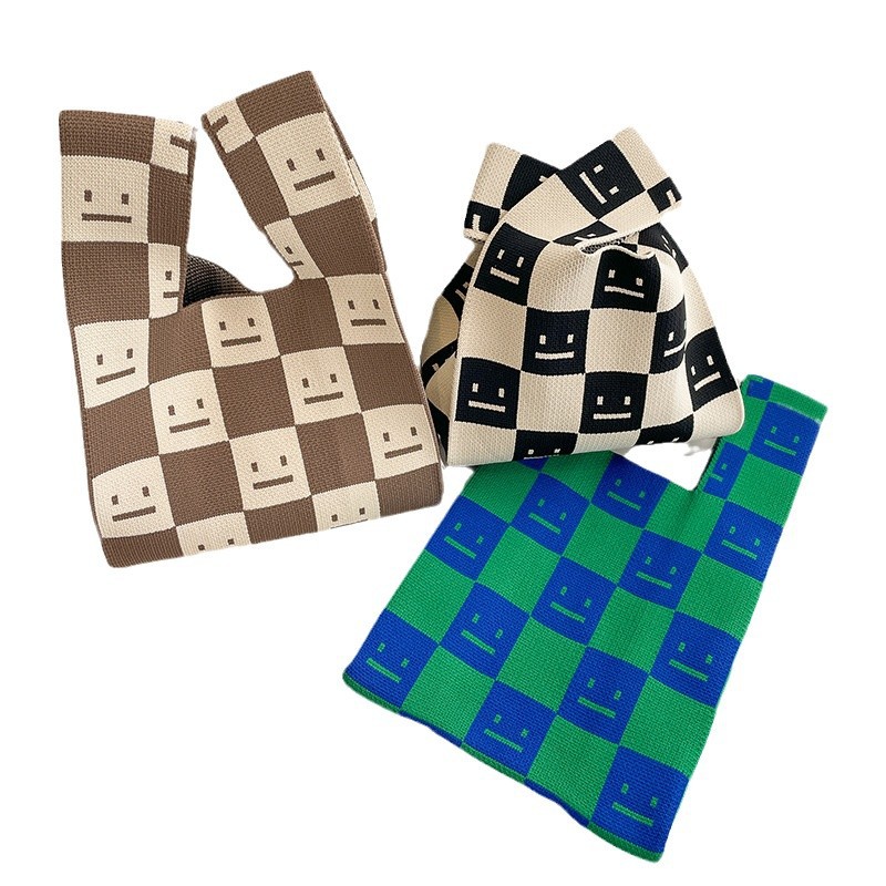 Ins lindos bolsos de mujer bolsos de estilo coreano bolsos de niña bolsos de punto de todo fósforo bolsos bolsos de mano bolsos de cubo bolsos de Tote