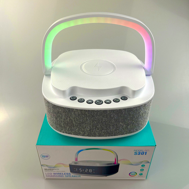 Transfronterizo nuevo ruido blanco inalámbrico cargar altavoces Bluetooth s301 reloj alarma LED luz portátil de alto volumen de sonido