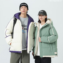 青春少年感韩版棉服男落肩袖面包服学生连帽棉衣潮牌情侣休闲宽松