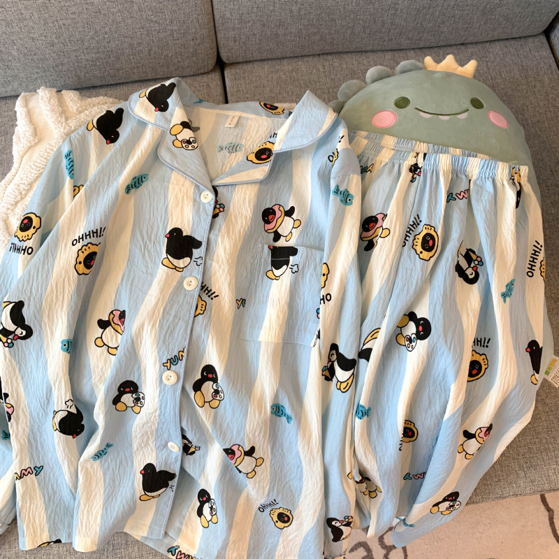 外国貿易クロスボーダー卸売クラウドコットン長袖ズボン 120 グラムパジャマ女性のための Xiaoxin 外で着用できるラペルカーディガンホーム服|undefined