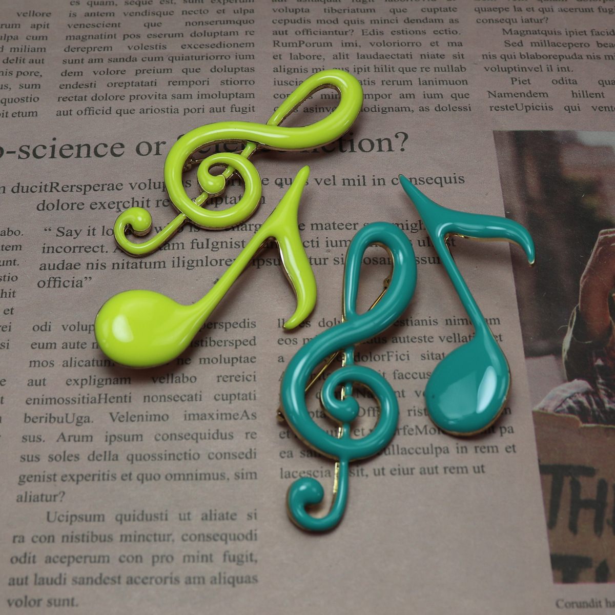 Original Academy Style Multicolor Handmade Enamel Notes Music Student Brooch Corsage Clothing Accessories