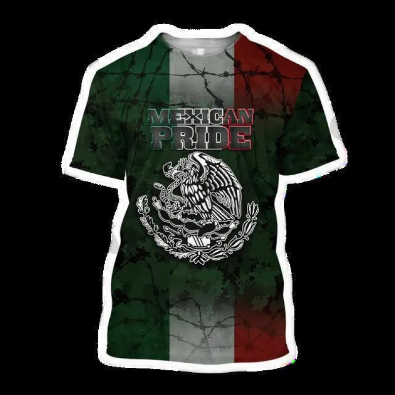 Comercio exterior transfronterizo AliExpress TK venta caliente impresión digital 3D camiseta de hombre manga corta casual serie mexicana blusa