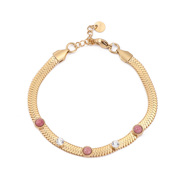 Plating Design Retro Classic Style Geometric 304 Stainless Steel Snake Chain Bracelets In Bulk