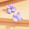 Cute fresh fashionable universal earrings, Korean style, simple and elegant design, flowered