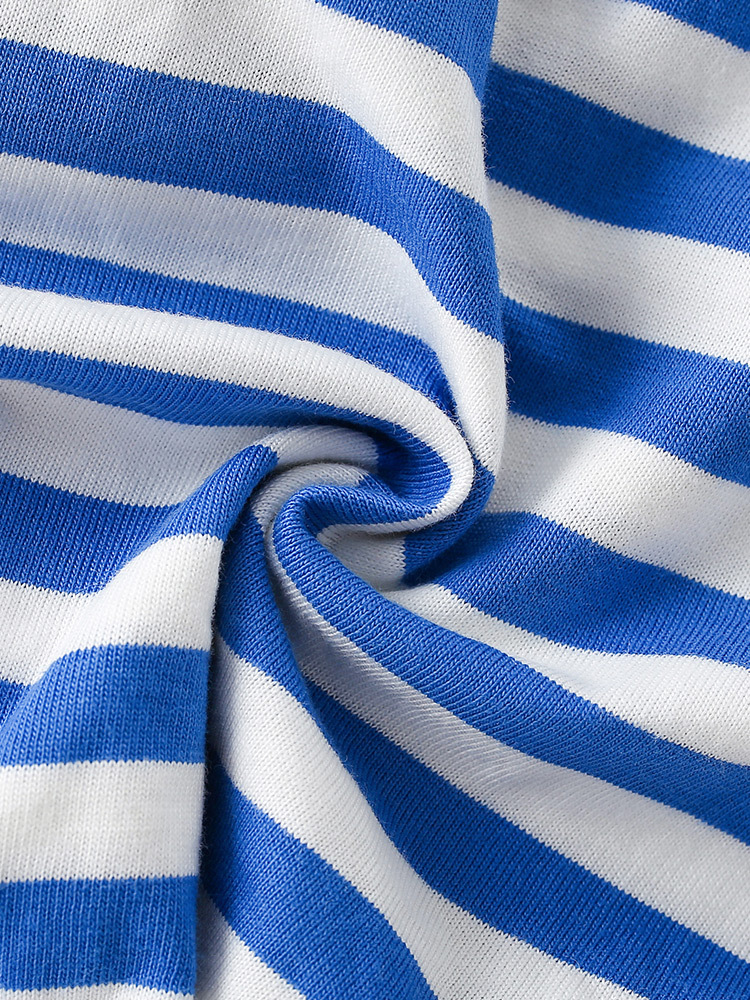 Malwee transfronterizo nueva camiseta de ropa para niños delgada absorción de sudor piel a rayas lindas camisas casuales para niños