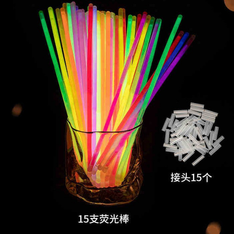 荧光棒粘衣服发光儿童莹光彩色棒晚会炫彩光银光夜光批发手环|undefined
