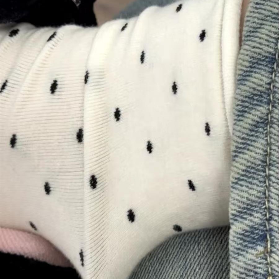 Calcetines Zhuji para Mujer, Primavera y Verano, Finos, a Media Pantorrilla, con Lunares, Color Sólido, Versátiles, Largos, Venta al por Mayor