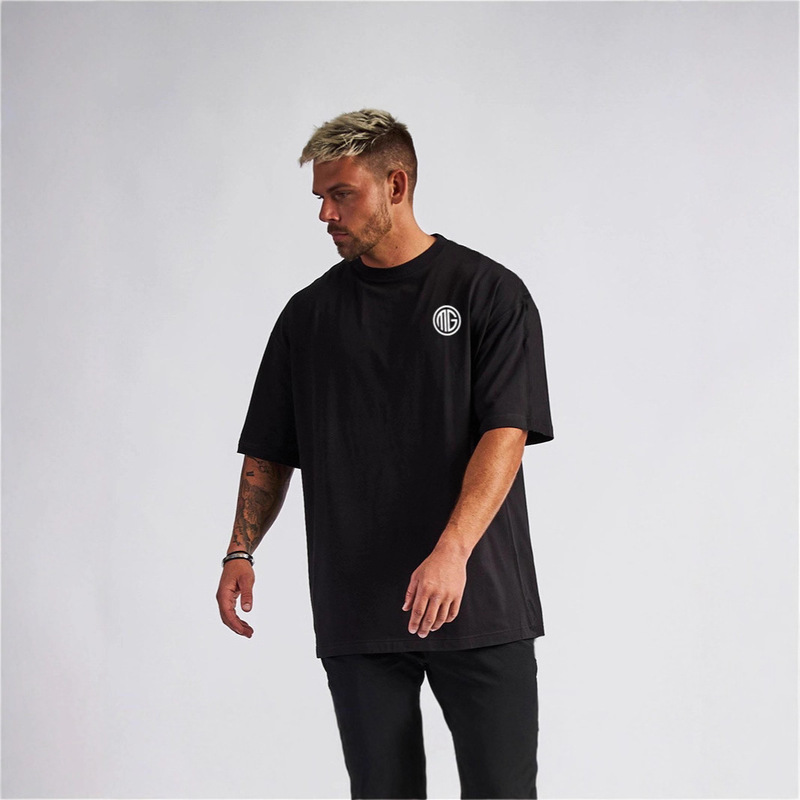 Street Fitness Sports Training Running Short-Sleeve T-Shirt, Pure Cotton Heavyweight 240g, Small Drop Shoulder T-Shirt, Casual Top Street Fitness Sports Training Running Short-Sleeve T-Shirt, Pure Cotton Heavyweight 240g, Small Drop Shoulder T-Shirt, Casual Top