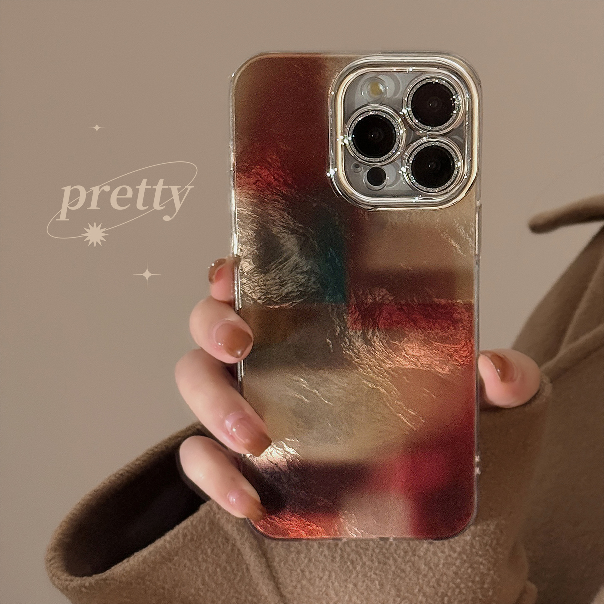 Funda para teléfono con diseño vintage de patchwork en degradado, compatible con iPhone 17, protector de lente para Apple 15 Pro Max, iPhone 14, funda rígida Melard 13.