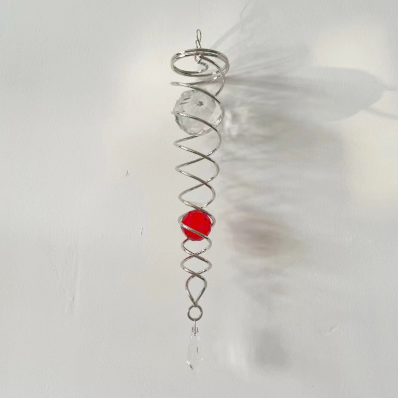 Carillon éolien spiraltail avec queue spirale et perles doubles_voghion.com