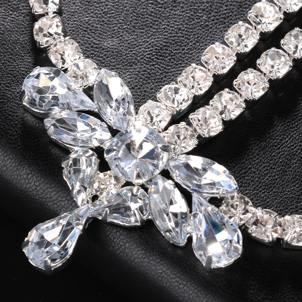 Amazon venta caliente cadena de frente de diamante moda cadena de cabello de diamante accesorios simples para mujeres Headwear