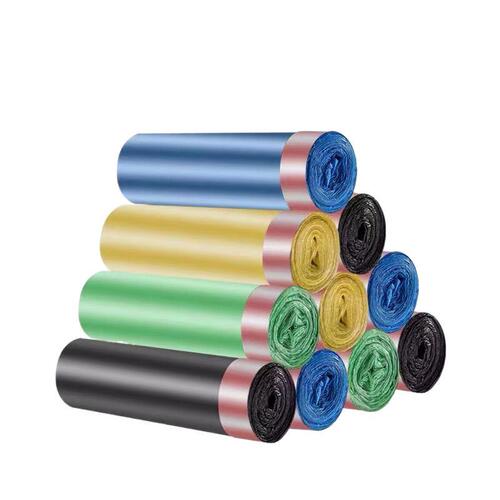 Drawstring garbage bag household thickening and enlarged black color automatic closing net celebrity disposable plastic bag