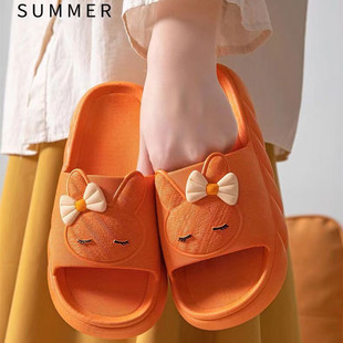 New Style Slippers Slippers Bathroom Cute Summer Dung Feeling Thick Bottom Lightweight Home Non-slip Slippers for Women