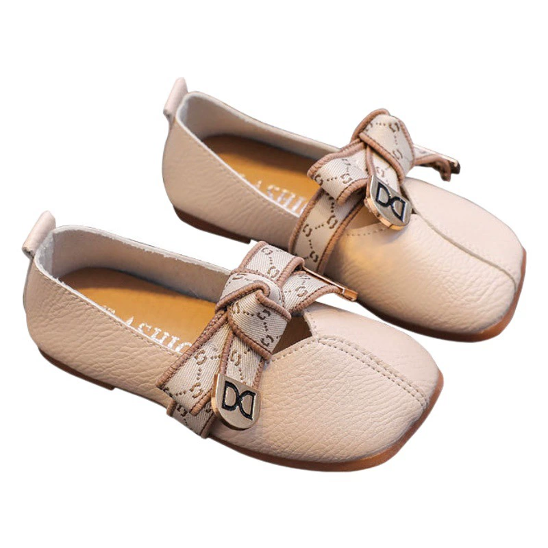 Кожаная обувь для девочек, осень 2023, новые туфли Мэри Джейн для маленьких девочек, туфли принцессы с бантом, туфли в горошек для девочек