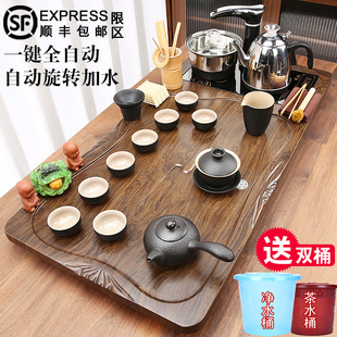 Complete Tea Set for Home Use, Tea Tray, Fully Automatic Kettle, Living Room Kung Fu Tea Brewing Table, Office Integrated Large Tea Set