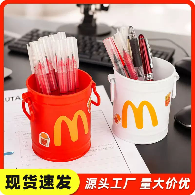 可爱高颜值创意笔筒文具收纳盒麦门复古摆件学生桌面办公室大容量
