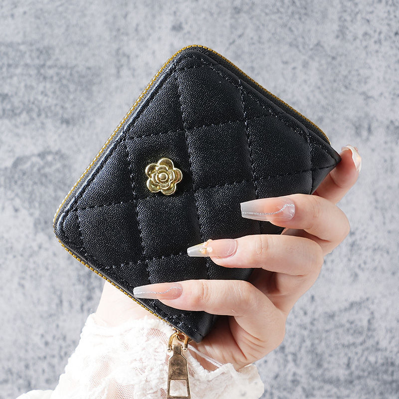 New European and American light luxury fresh Chanel-style women's wrist wallet card holder with multiple card slots, cross-border mobile phone bag for women
