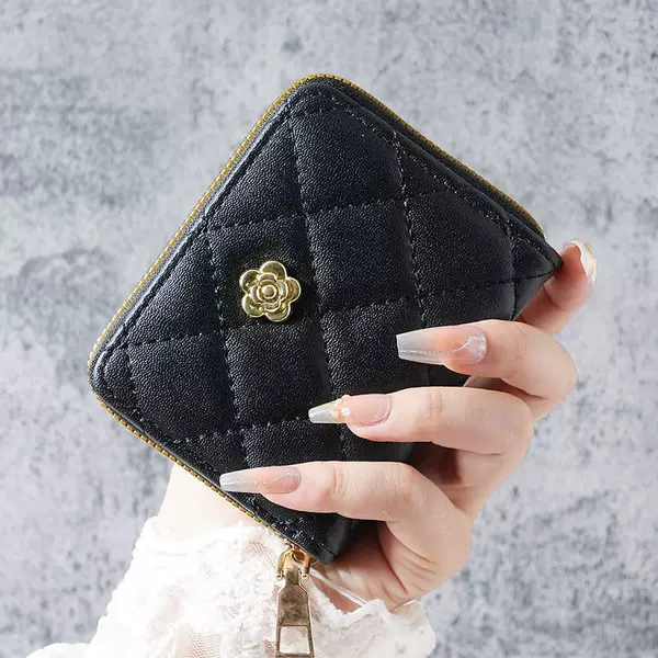 New European and American light luxury fresh Chanel-style women's wrist wallet card holder with multiple card slots, cross-border mobile phone bag for women