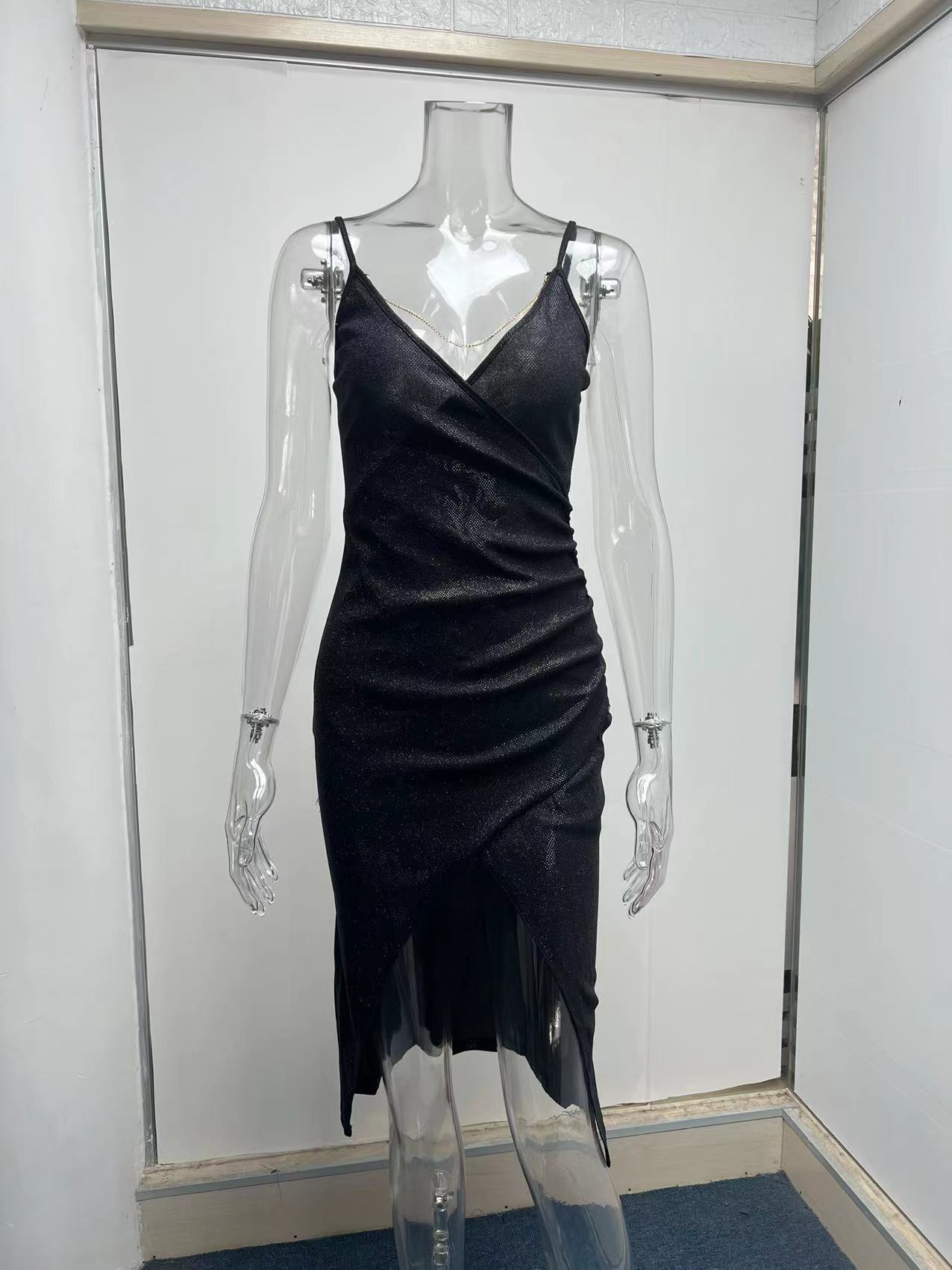 140g Weight Midi Dress Dress Length Type Sleeveless Sleeve Length Pencil Skirt Dresses Type Spandex, Polyester Fabric Type High Waist Waist Line Daily Occasion V Neck Neckline Skinny Fit Type Solid Color Pattern Summer Season Women'S Gender Patchwork Design Fashion Style Wholesale Women'S Fashion Patchwork Solid Color Daily V Neck Sleeveless Pencil Skirt 10