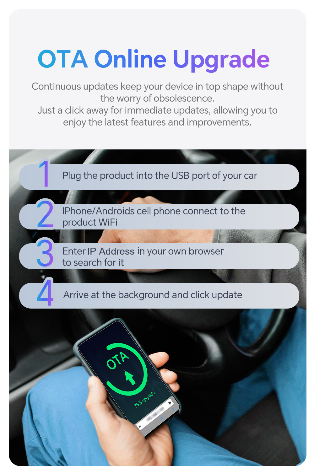 Wired to Wireless Apple Carplay Box Mini Plug-In Android Adapter Bluetooth Automatic Connection