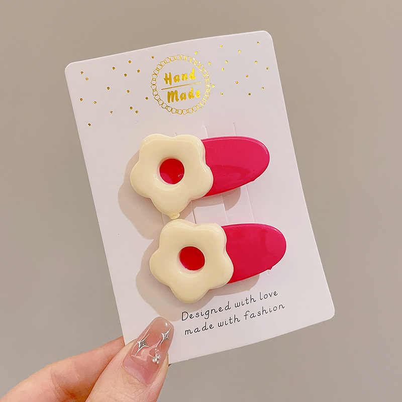 Dulce crema de viento pequeño pez clip de boca de pato de la frente de las niñas cejas laterales cabello rotos tarjetas de cabello de alta calidad no lastimar tocado de cabello
