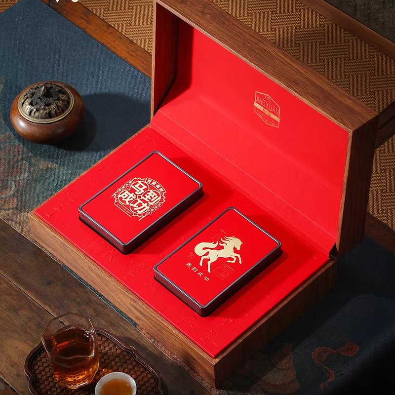 新品礼盒2——4罐空礼盒红茶绿茶岩茶铁观音通用铁盒茶叶包装盒