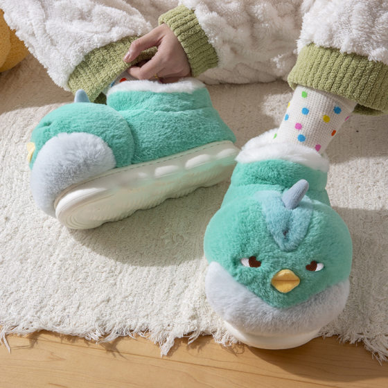 Cotton Slippers Women's Winter Cute 2024 New Thick-soled Indoor Home Warm Plush Cotton Shoes Winter Women