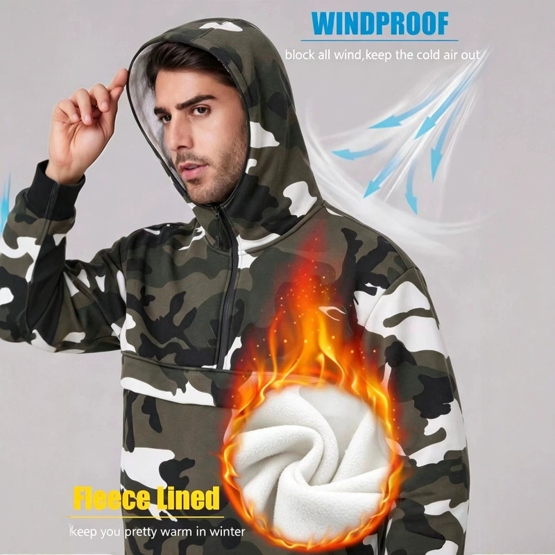 TALL&BIG European and American camouflage hooded sweatshirt, men's slim-fit lightweight sports jacket, outdoor thin fleece hoodie, TK manufacturer TALL&BIG European and American camouflage hooded sweatshirt, men's slim-fit lightweight sports jacket, outdoor thin fleece hoodie, TK manufacturer