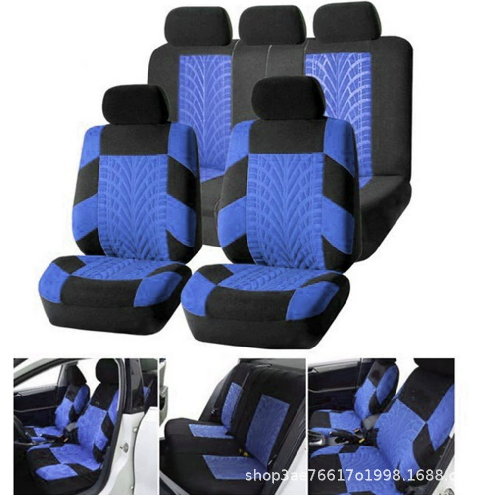 Пресса Трансграничная Внешняя торговля Универсальные шины с тиснением из 9 предметов Трикотажное полотно Чехлы на автомобильные сиденья AliExpress Amazon