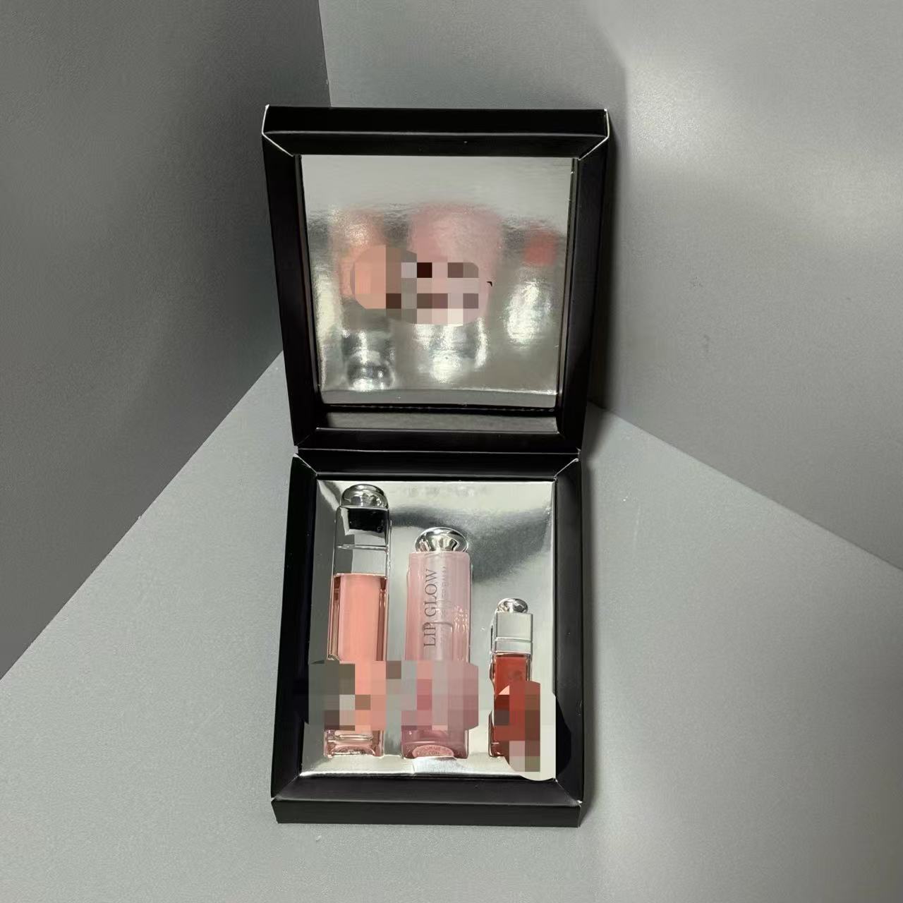 Dijia Cuidado labial set de tres piezas, versión conjunta de batim labial de cambio de color 3.2g, miel labial 6ml, muestra pequeña 004 amante