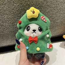玩具圣诞熊猫头套公仔毛绒玩偶 书包小挂件钥匙扣圣诞限定挂饰