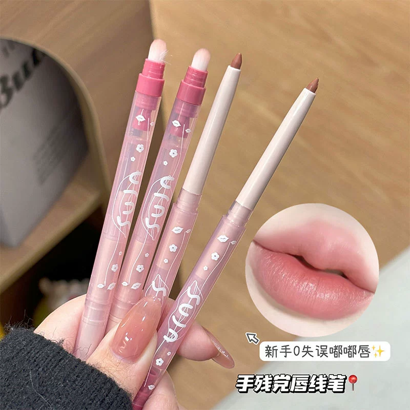 SUJN туман, губы, губы, кисть с двумя головами, чтобы очертить естественную трехмерную матовую, полную губу, губы