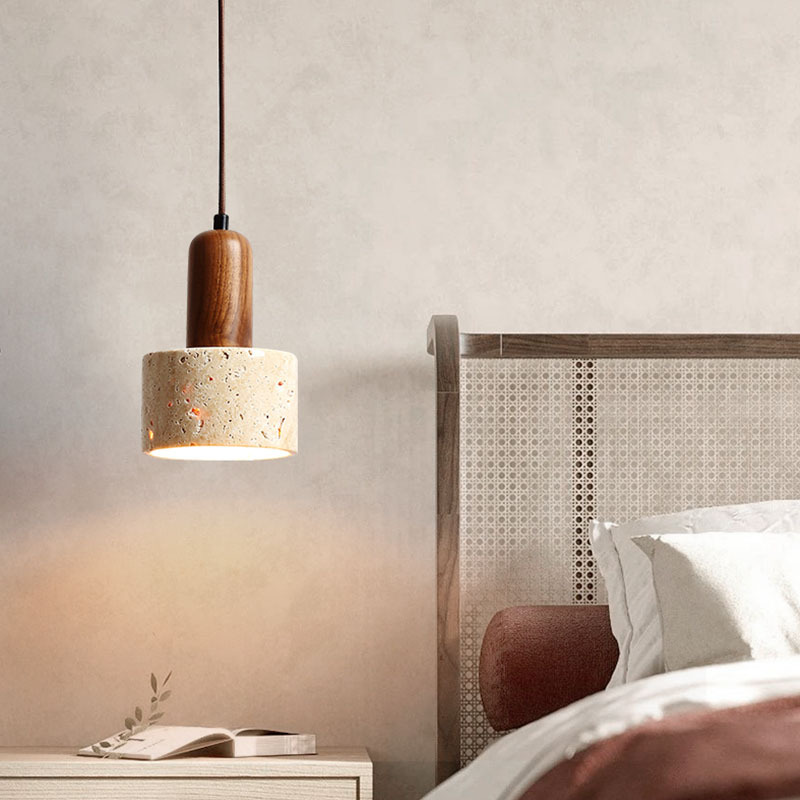 Huangdong Stone Japanese Wabi-Sabi Style Bedroom Bedside Pendant Lamp Creative Dining Table Inn Retro Nordic Restaurant Small Pendant Lamp