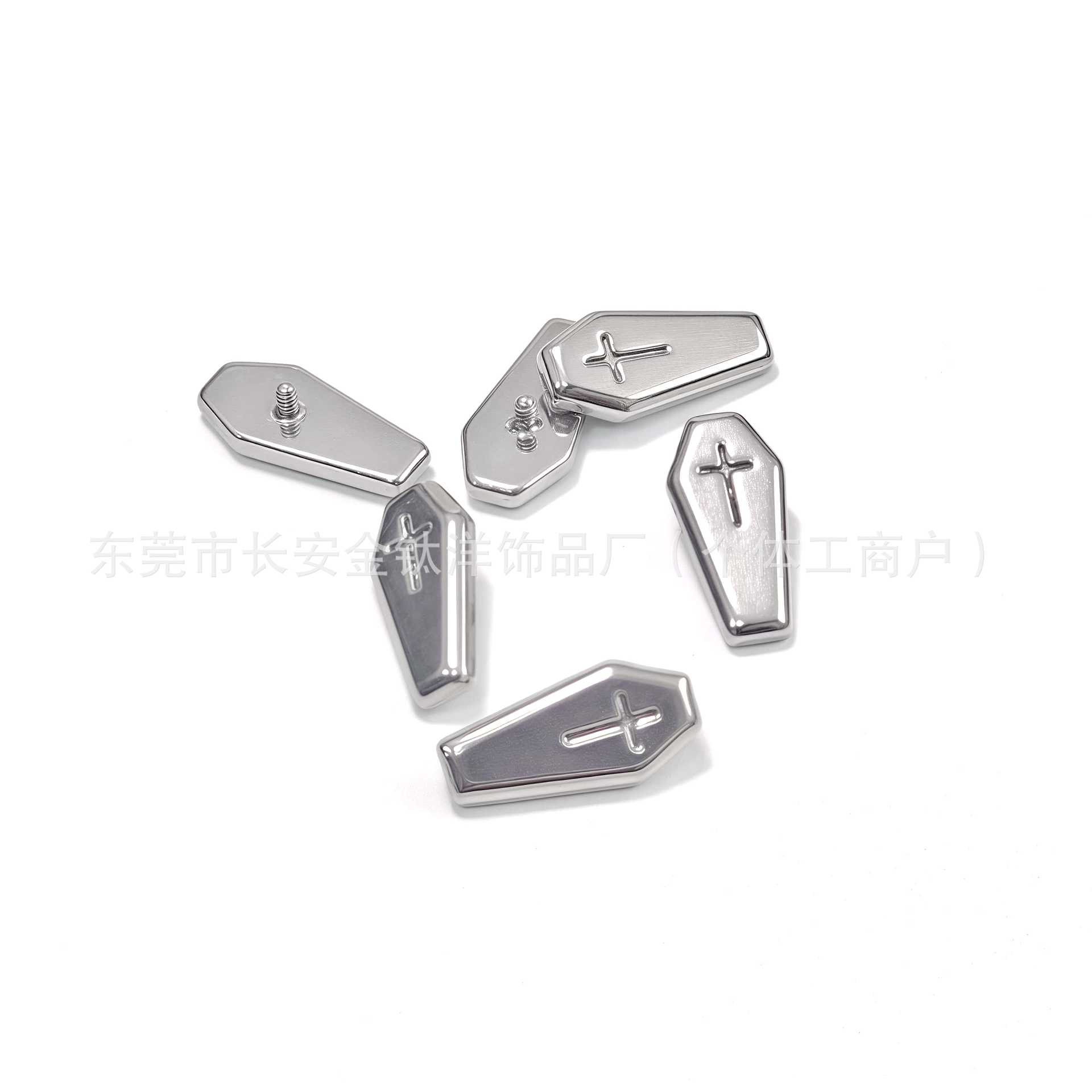 F136 Titanium Personalized Cross Coffin Plate Earrings Nose Nails Ear Bone Nails Cochlear Nails G23 Titanium Alloy Piercing Jewelry detail image 8