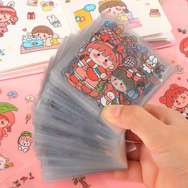 Diario pegatinas diario libro niña niños pegatinas traje Gu Ka impermeable lindo material de la historieta transparente al por mayor