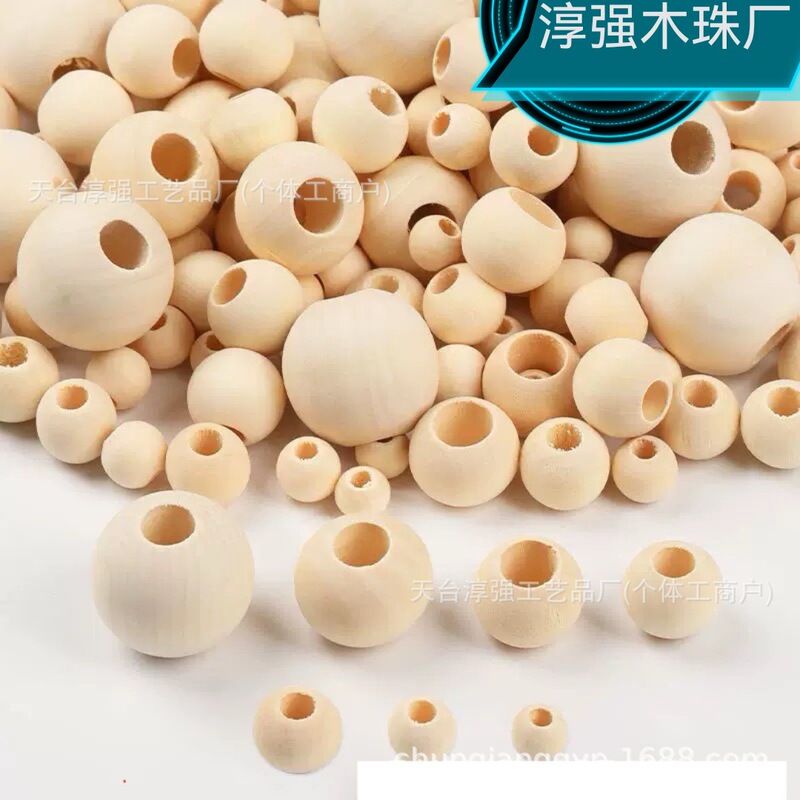Factory Direct Supply of Large-Hole Lotus Wood Beads 8-50mm, Natural Wood Loose Beads, DIY Handmade Beading Accessories, Jewelry Accessories Wholesale