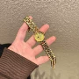 小众复古金色石英表